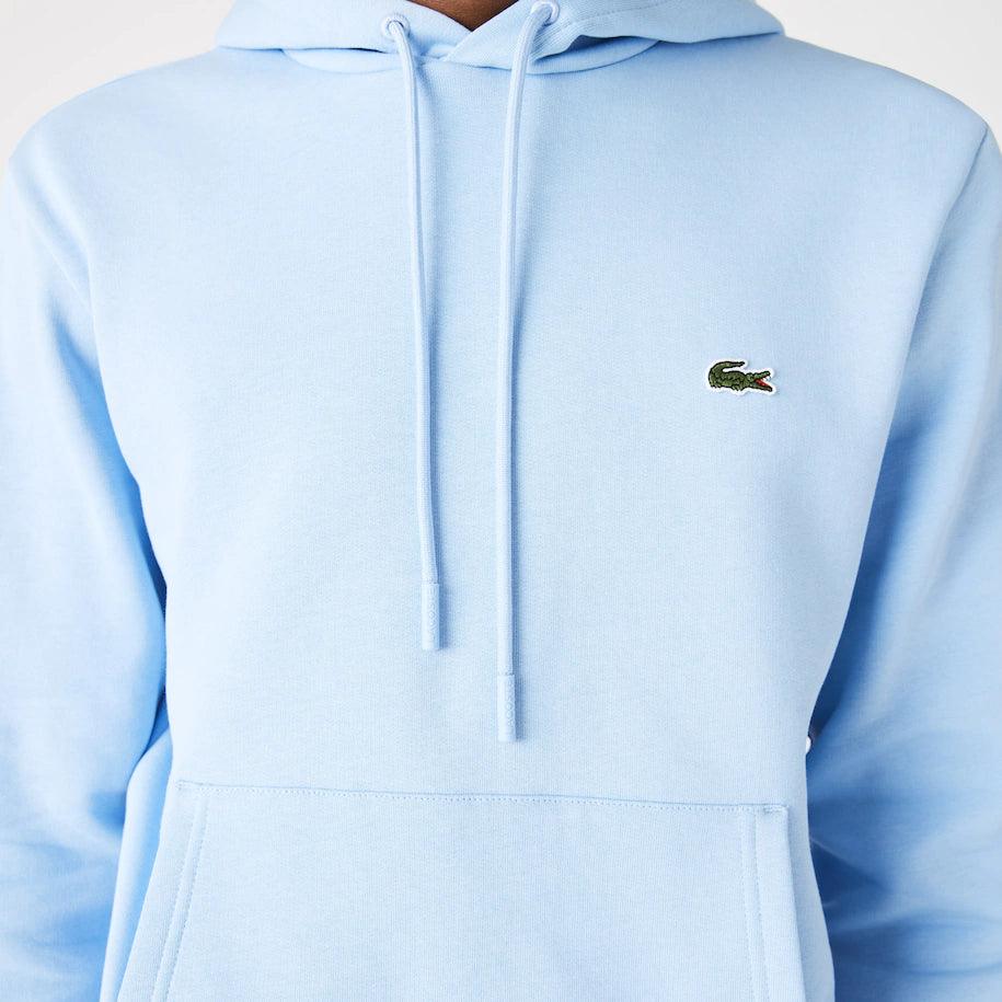 Sweat à capuche Lacoste bleu en coton bio