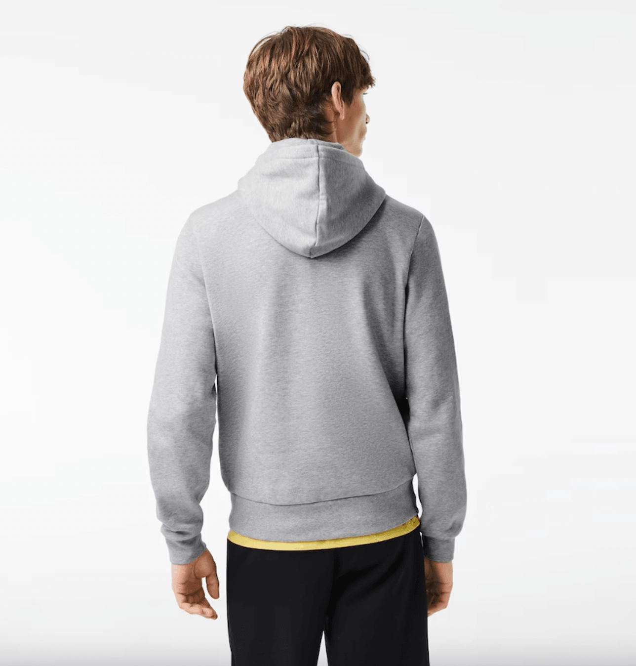 Sweat à capuche Lacoste gris en coton bio
