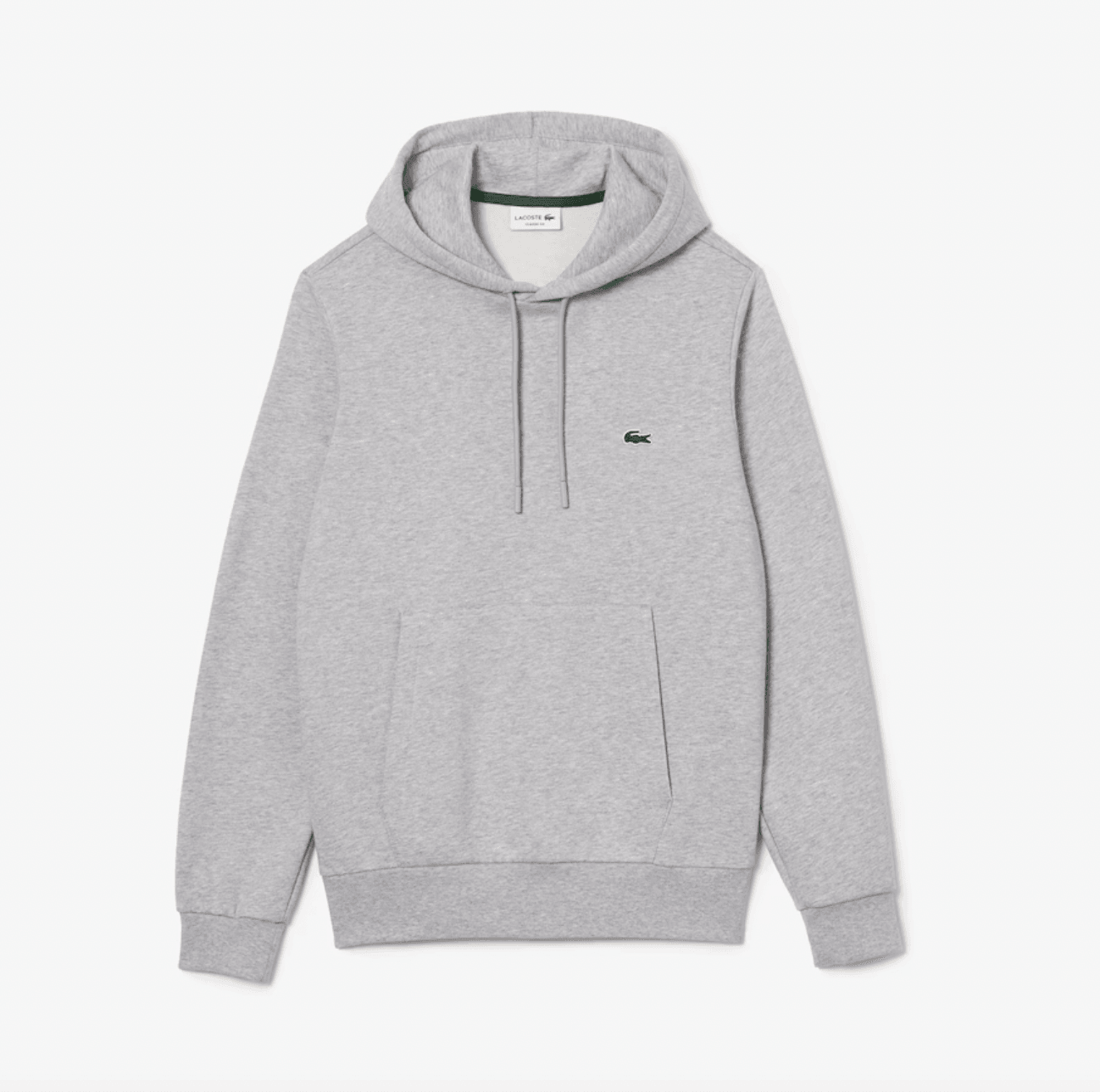 Sweat à capuche Lacoste gris en coton bio