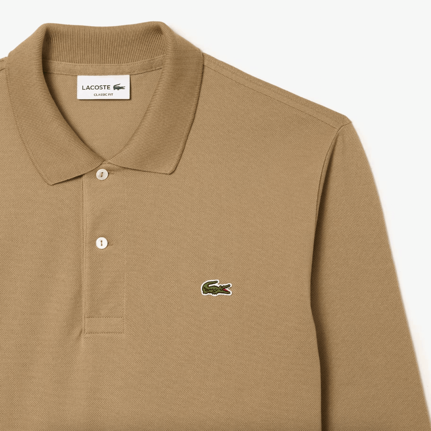 Polo manches longues Lacoste beige