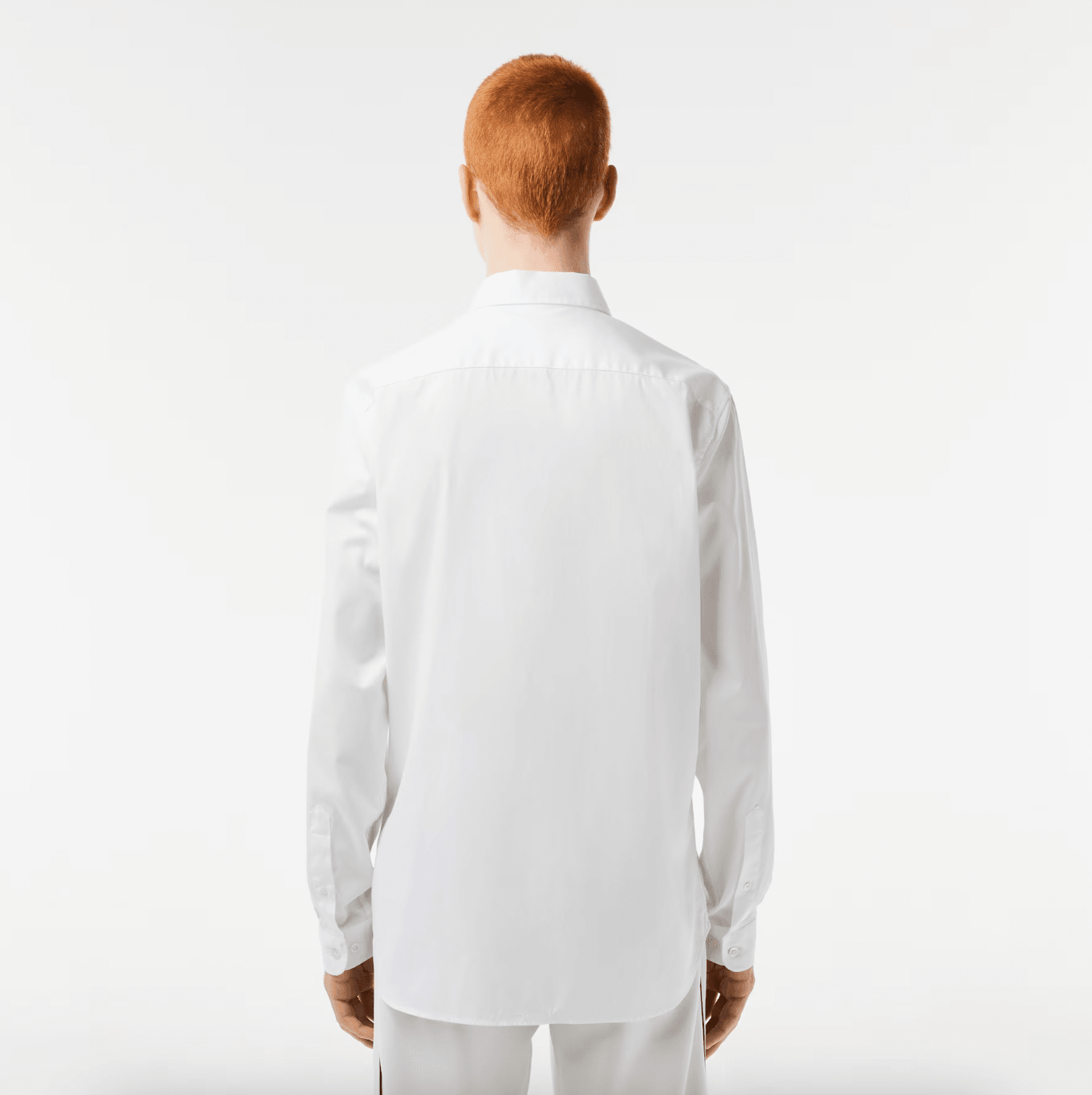 Chemise unie Lacoste ajustée blanche