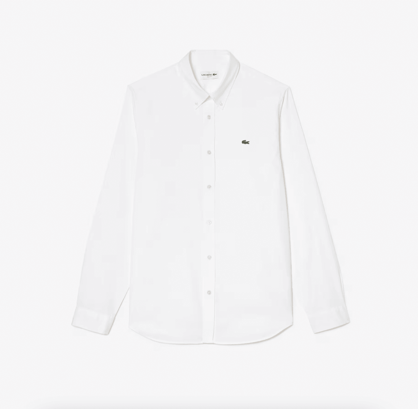 Chemise unie Lacoste ajustée blanche