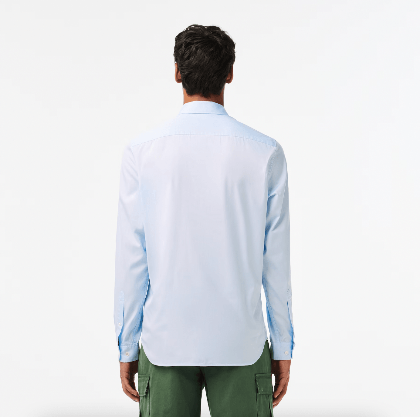 Chemise unie Lacoste ajustée bleu clair