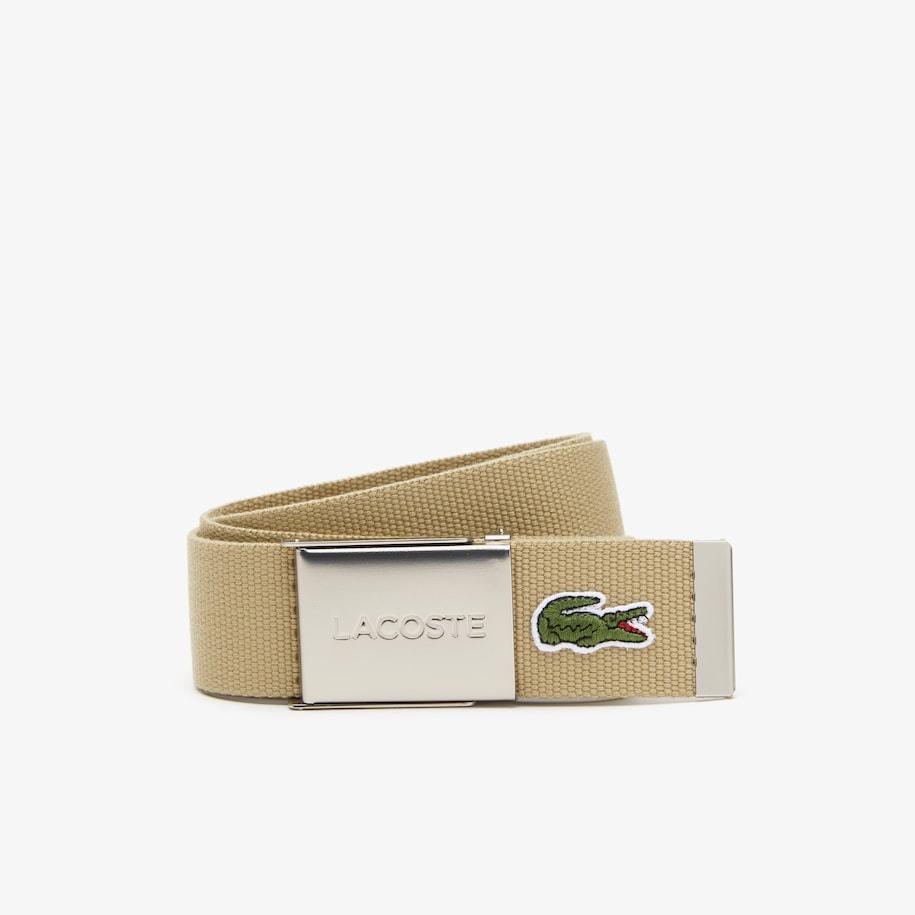 Ceinture ajustable sangle tissée Lacoste beige