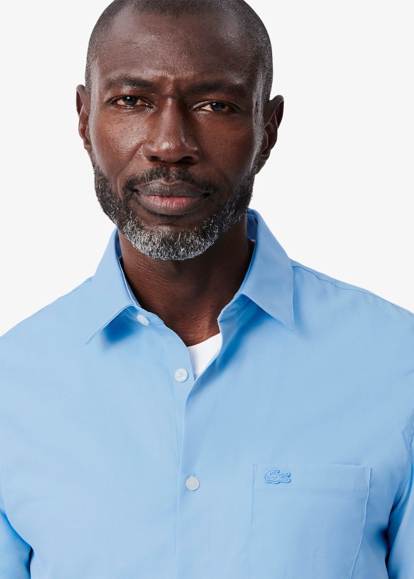 Chemise manches courtes Lacoste bleue ciel