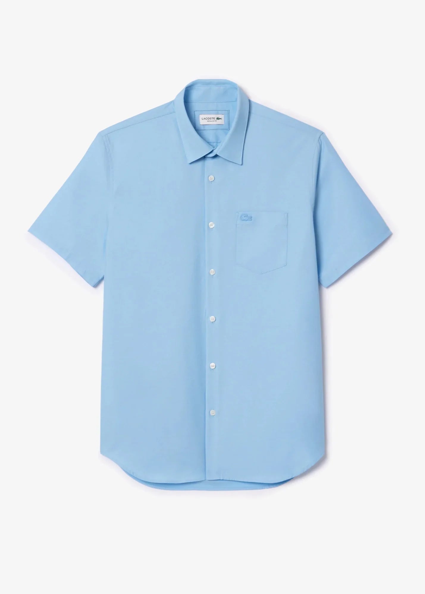 Chemise manches courtes Lacoste bleue ciel