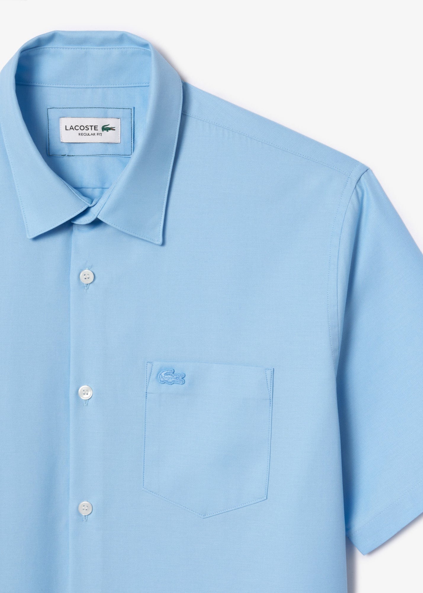 Chemise manches courtes Lacoste bleue ciel