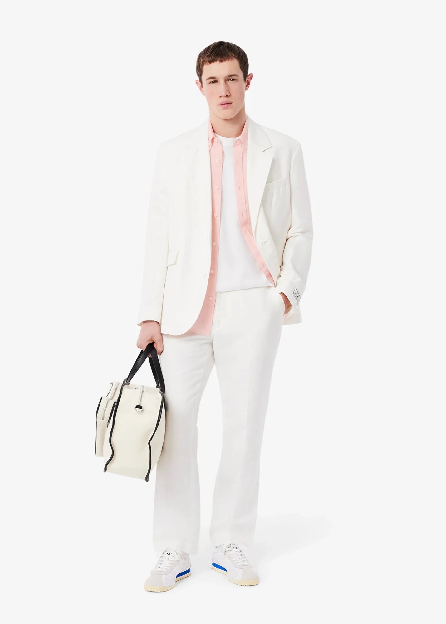 Chemise manches courtes Lacoste rose en lin