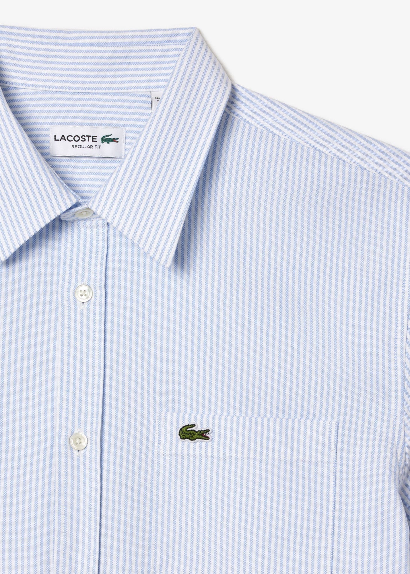 Chemise manches courtes rayée Lacoste bleue