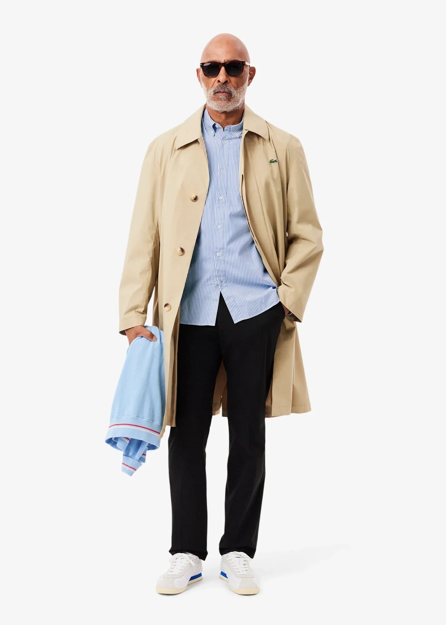 Chemise rayée Lacoste bleue