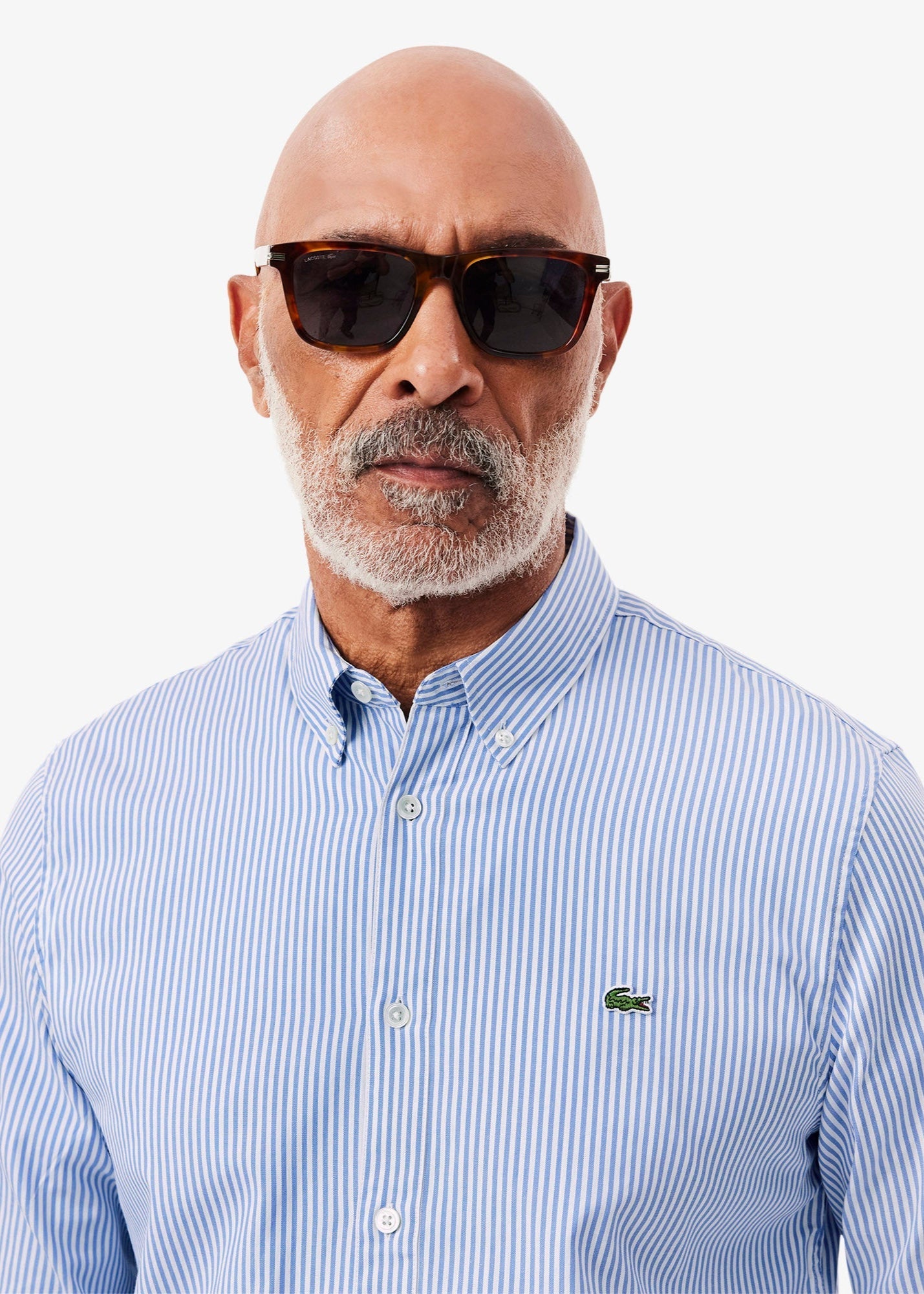 Chemise rayée Lacoste bleue