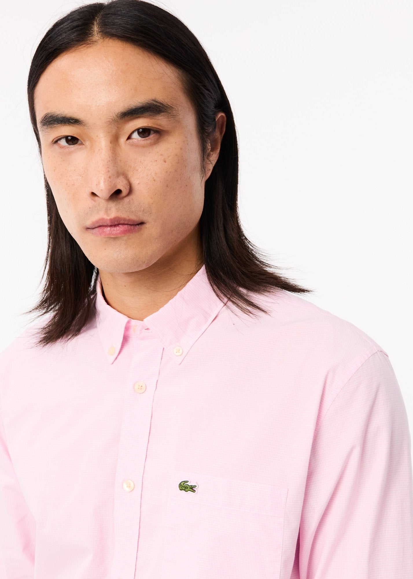 Chemise vichy Lacoste rose