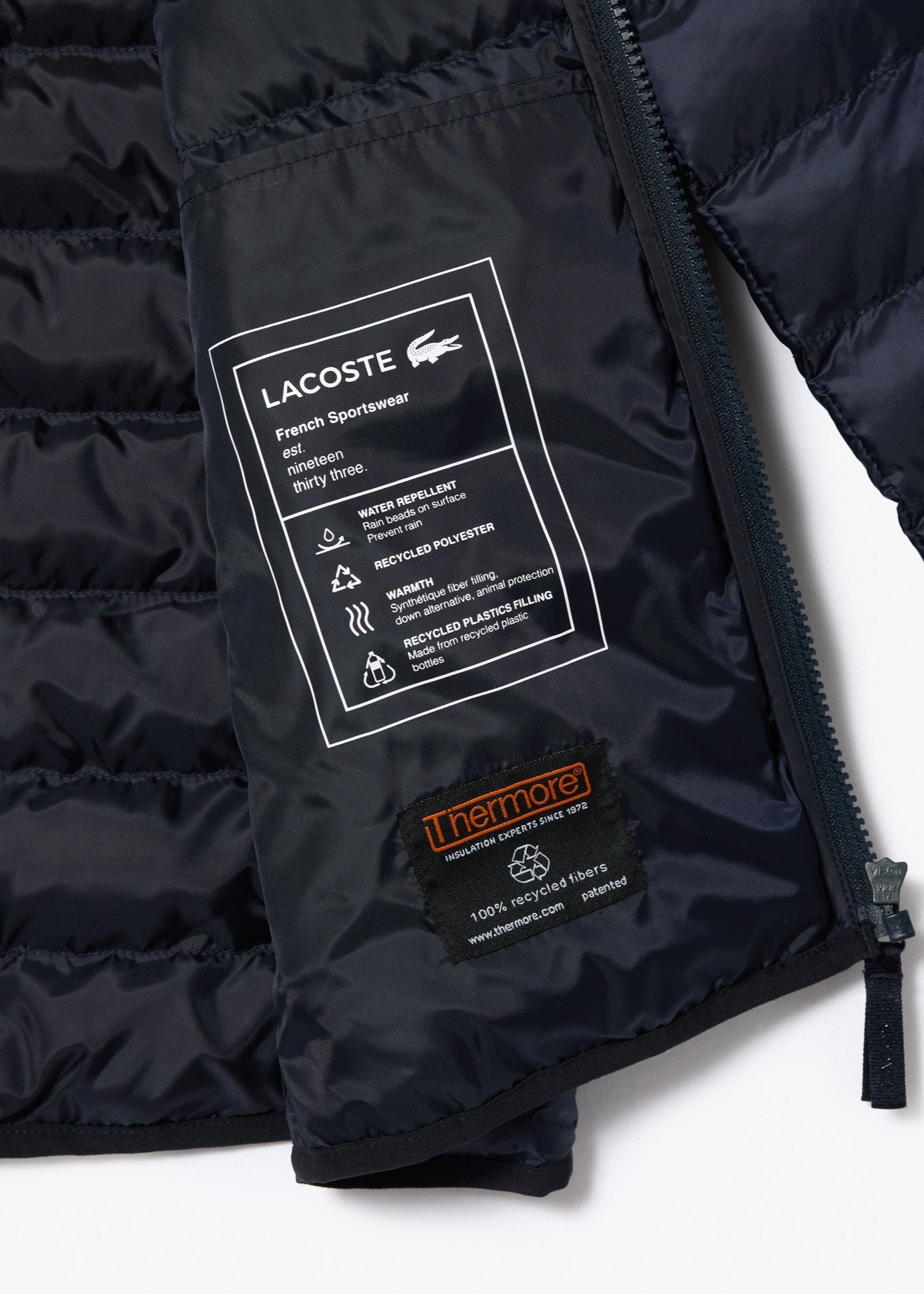 Doudoune à capuche Lacoste marine