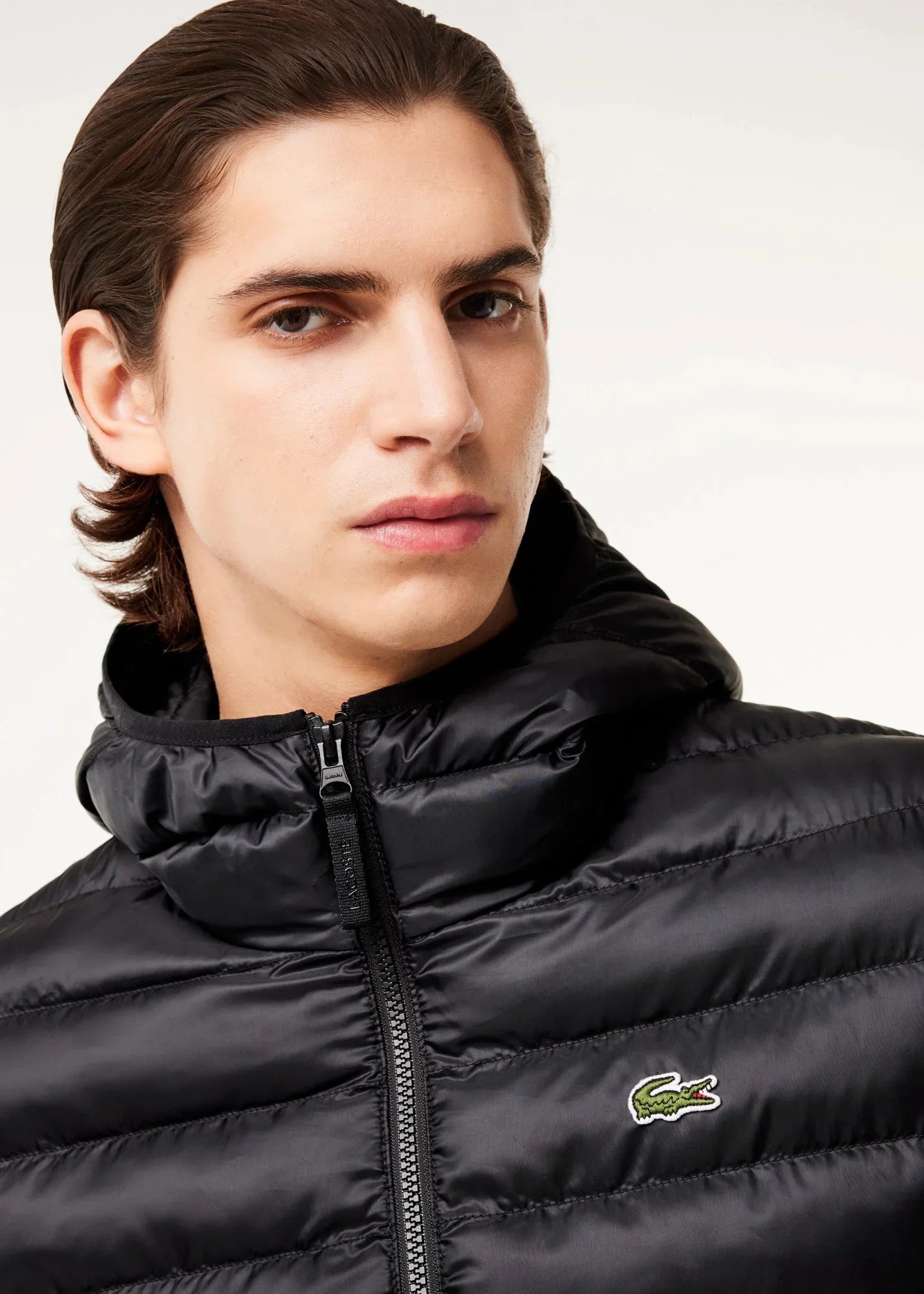 Doudoune à capuche Lacoste noire