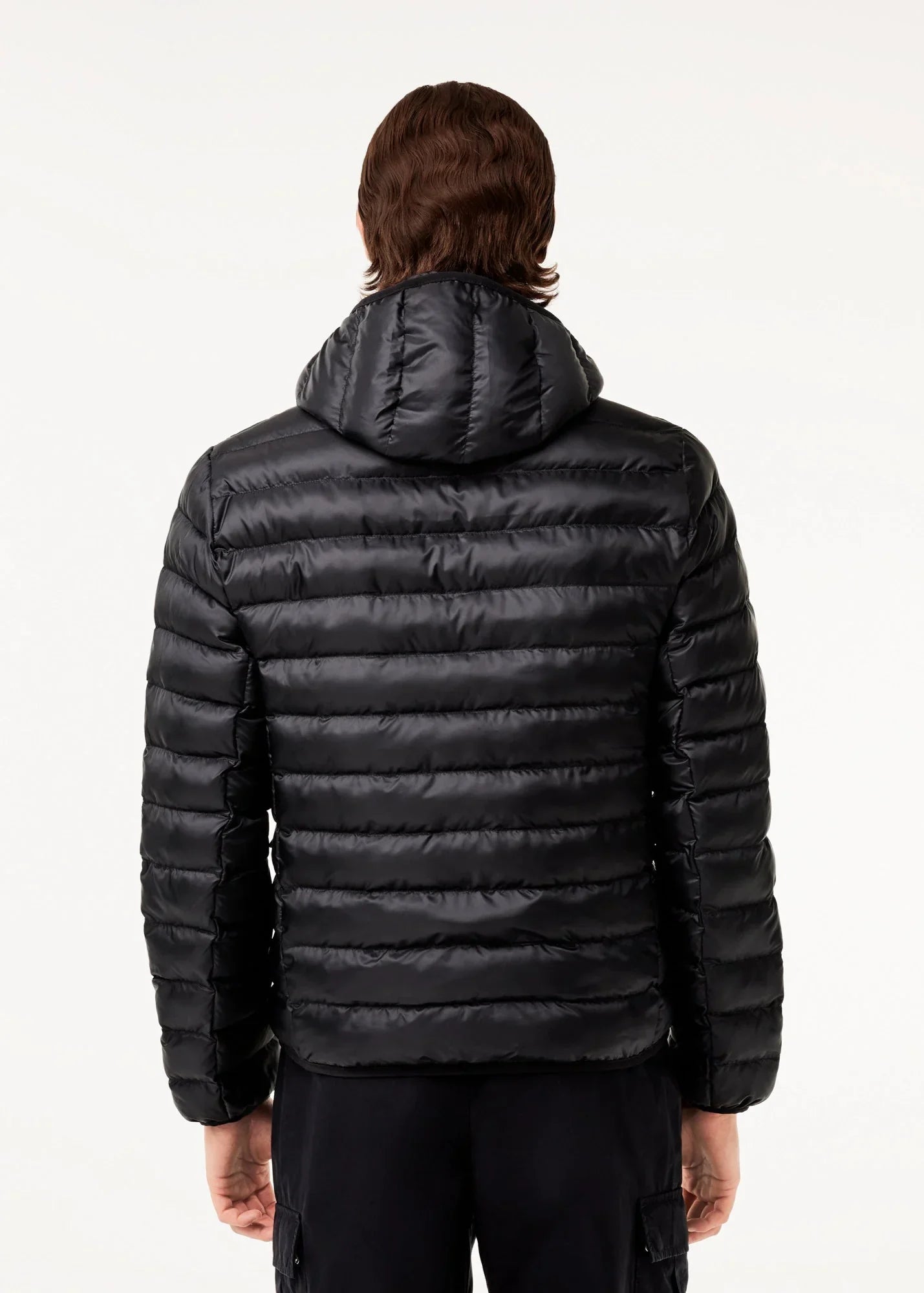 Doudoune à capuche Lacoste noire