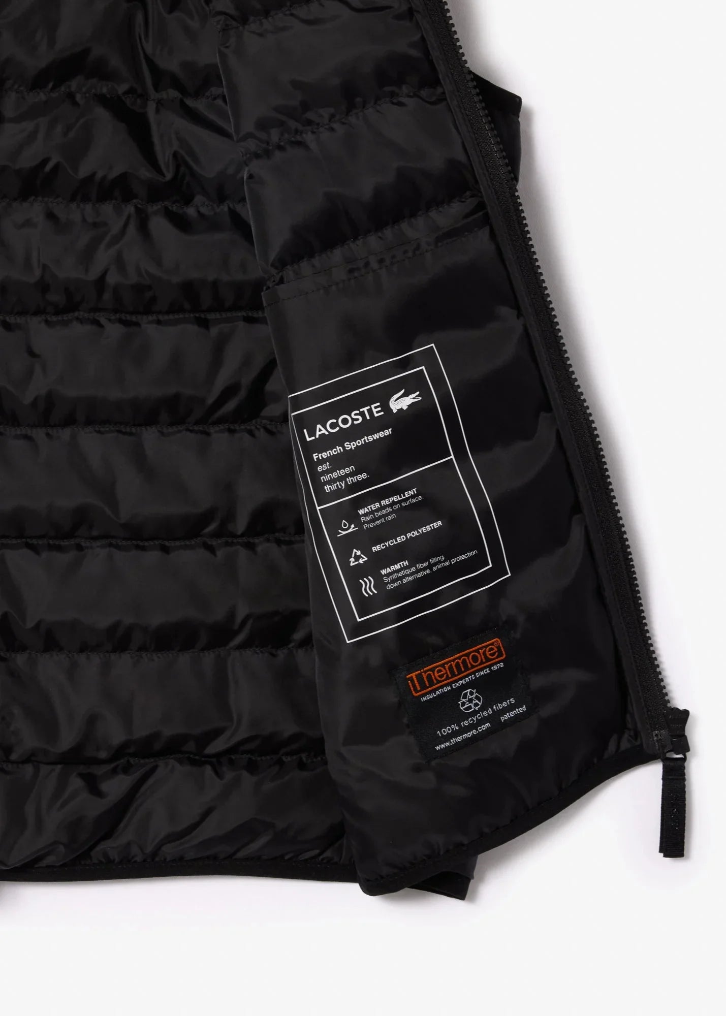 Doudoune sans manches Lacoste noire