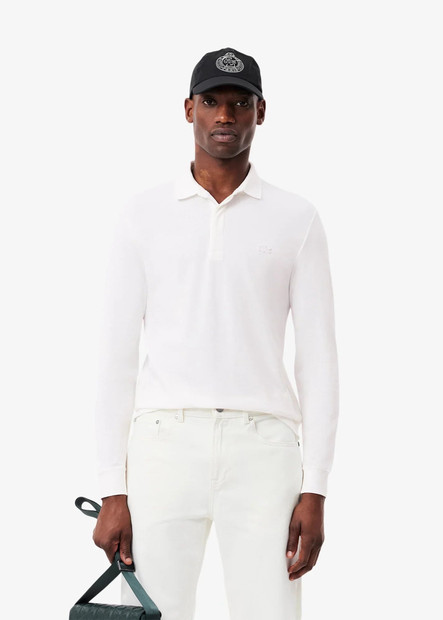 Polo Paris manches longues Lacoste blanc