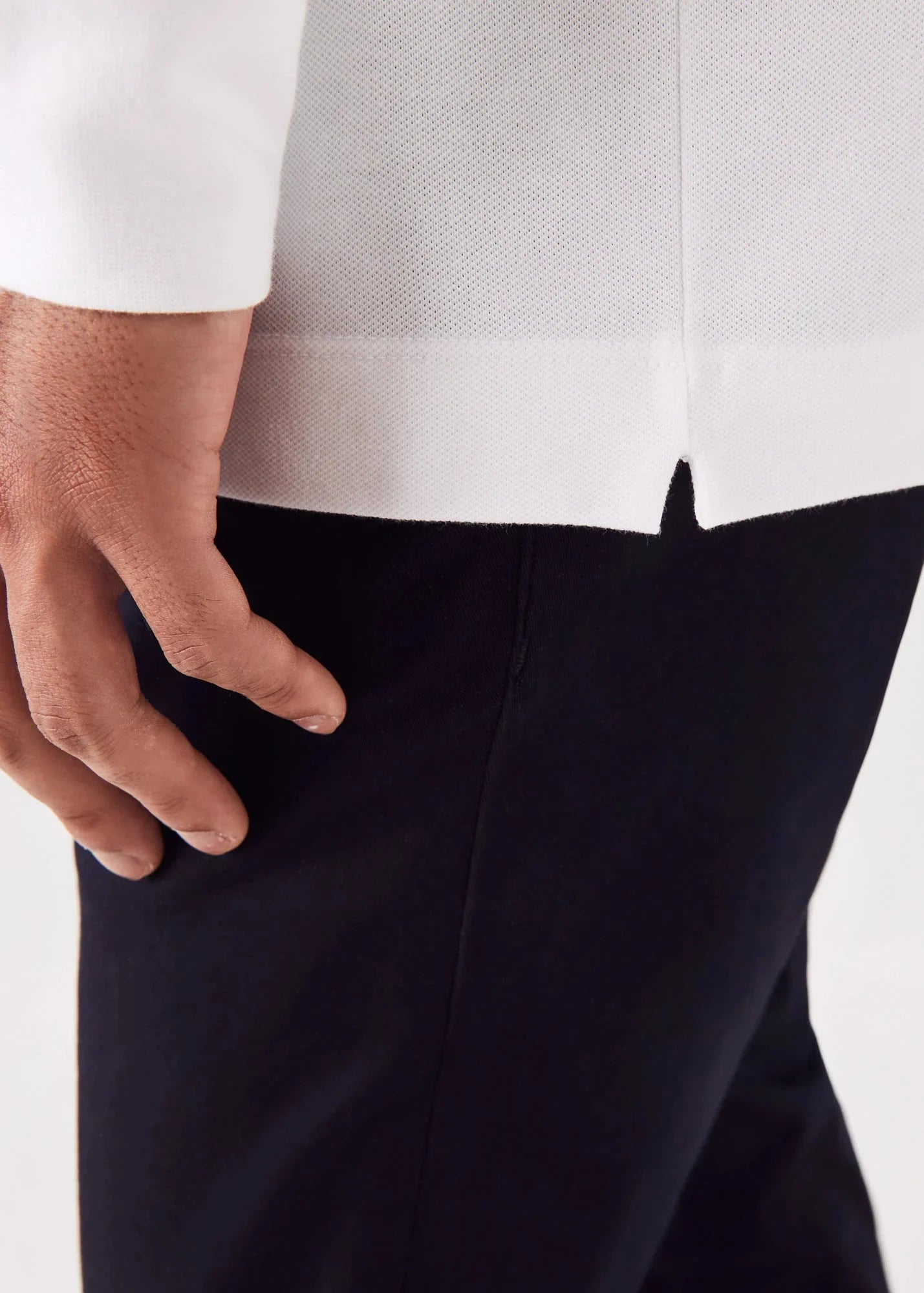 Polo Paris manches longues Lacoste blanc