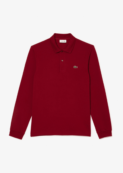 Polo manches longues Lacoste bordeaux