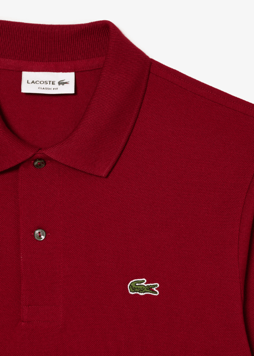 Polo manches longues Lacoste bordeaux
