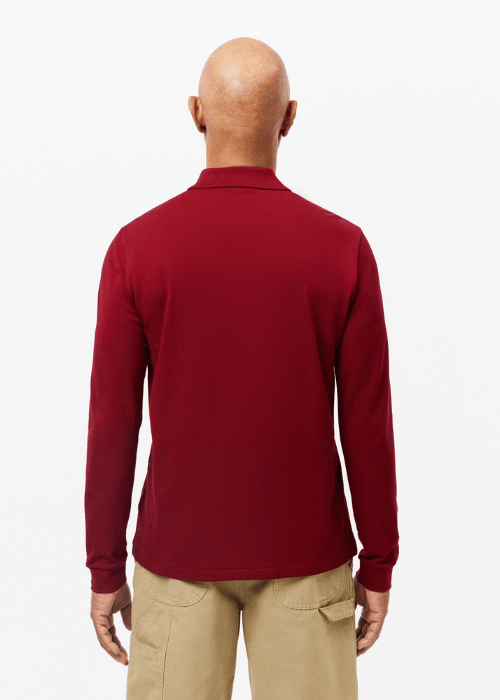 Polo manches longues Lacoste bordeaux