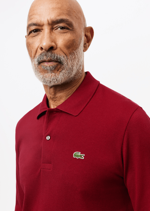 Polo manches longues Lacoste bordeaux