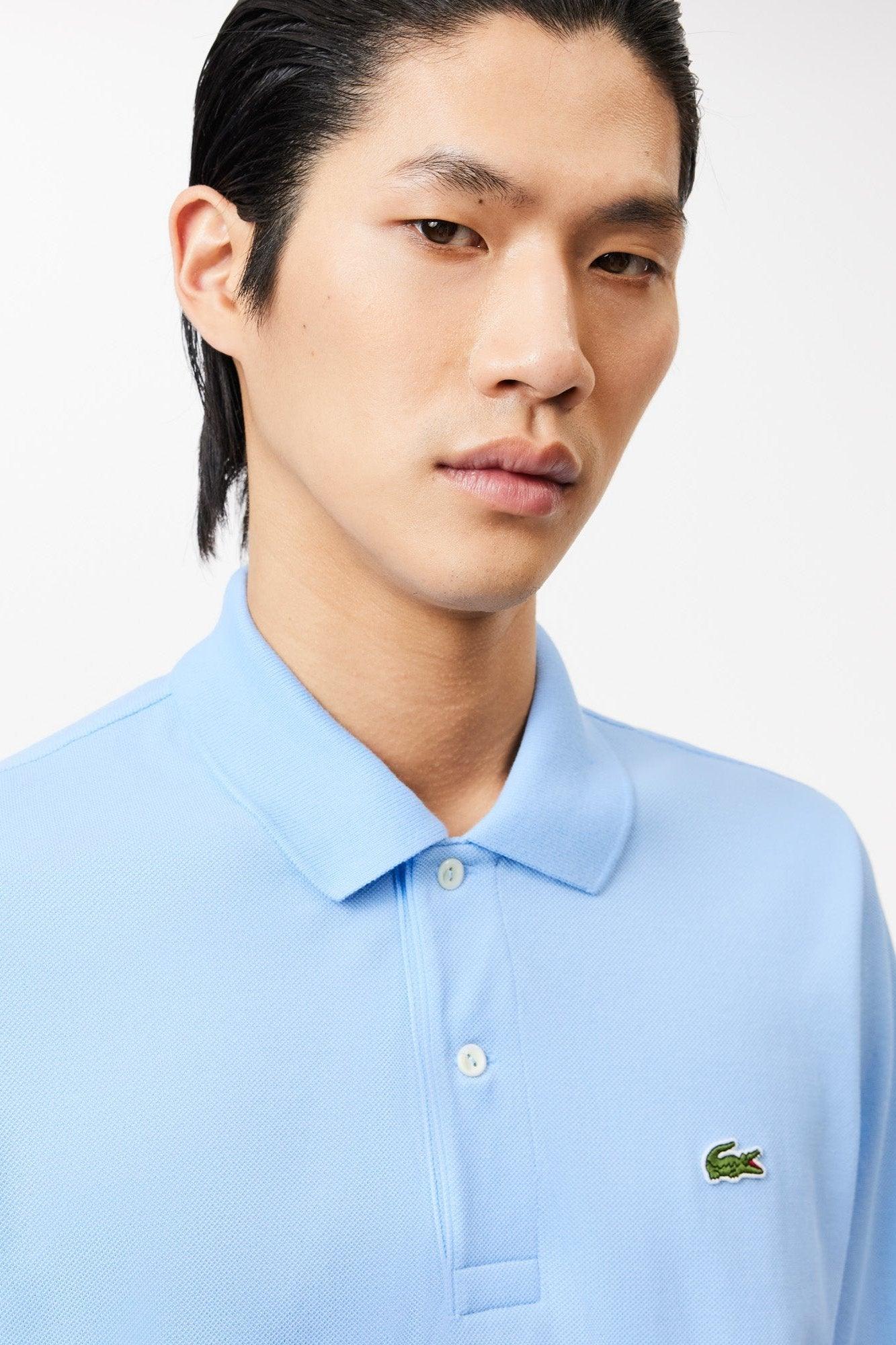 Polo manches longues Lacoste bleu