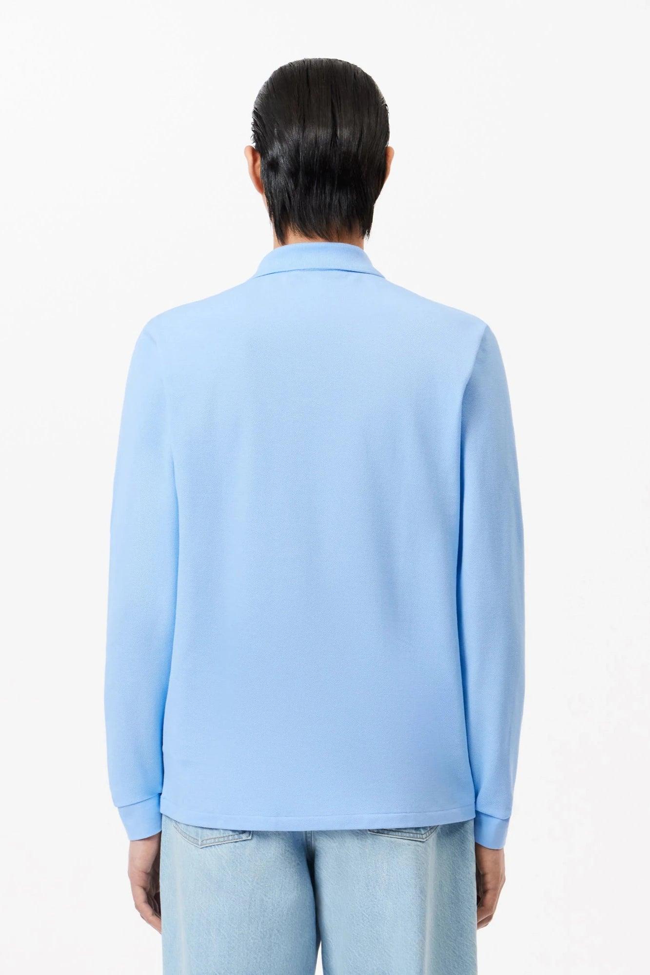 Polo manches longues Lacoste bleu