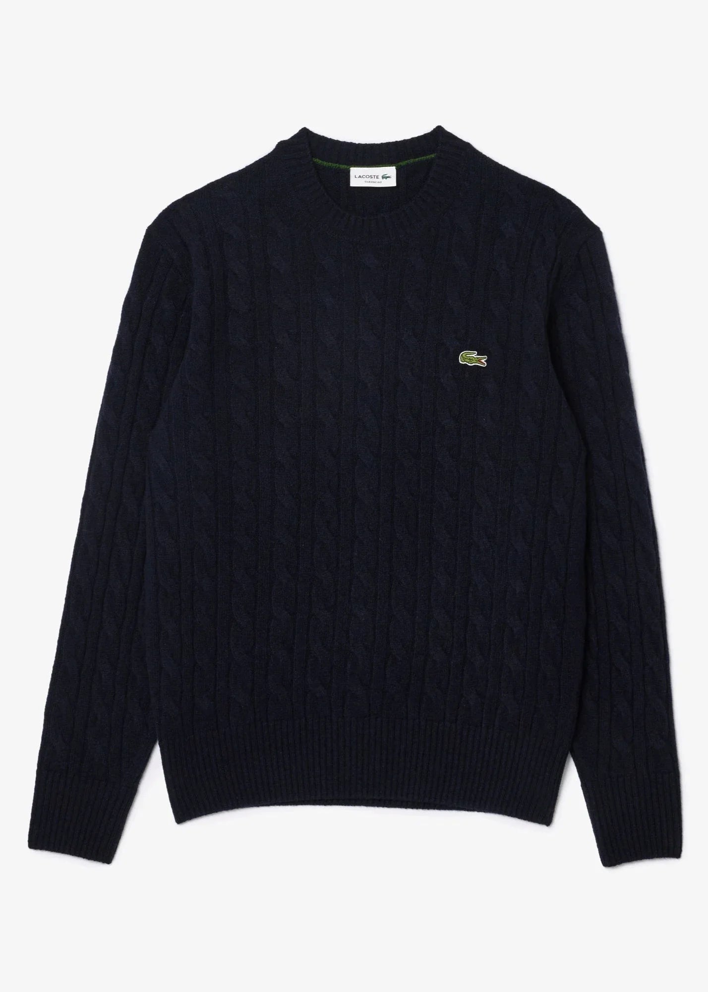 Pull torsadé Lacoste marine en laine