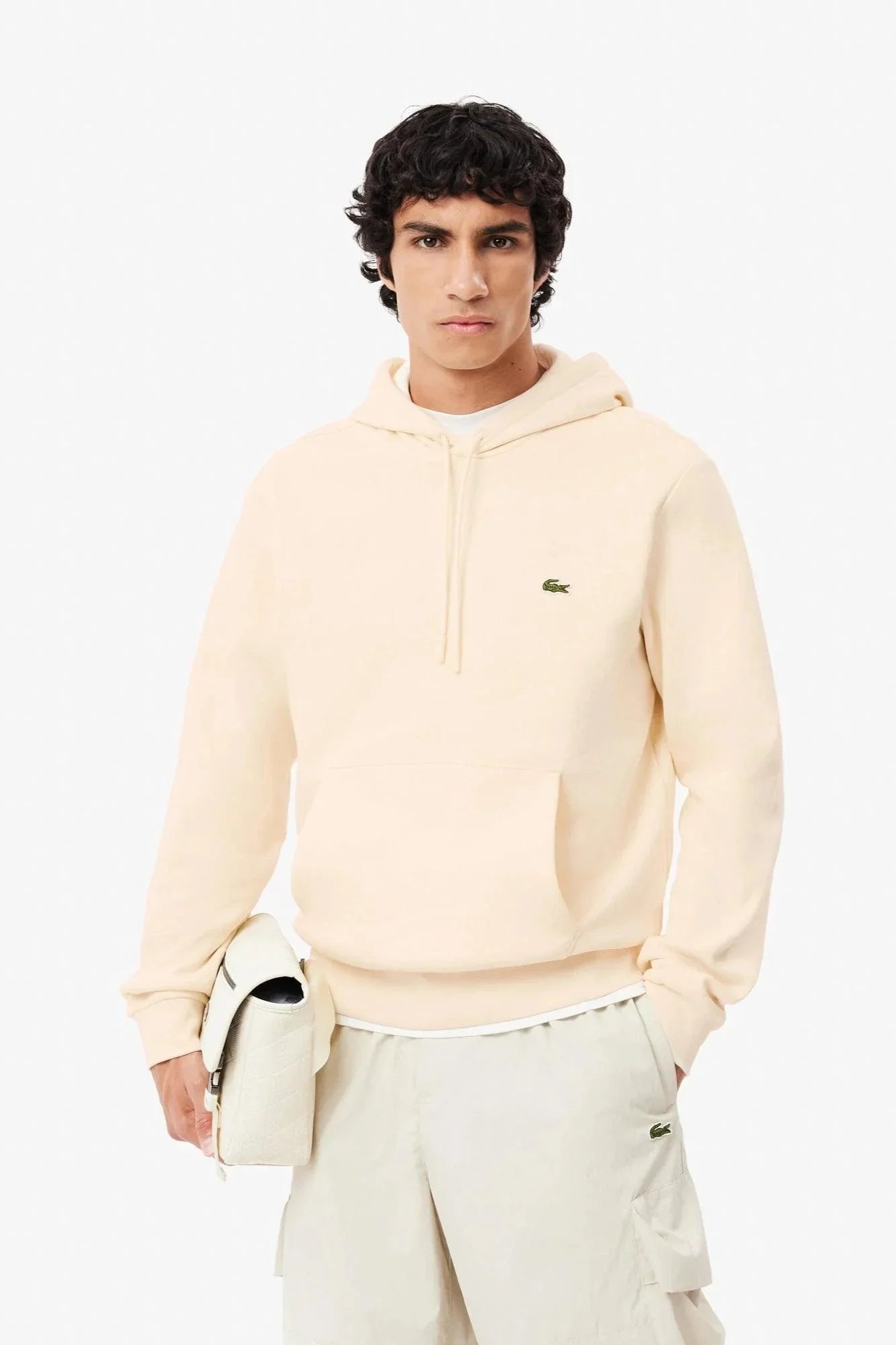 Sweat à capuche Lacoste beige
