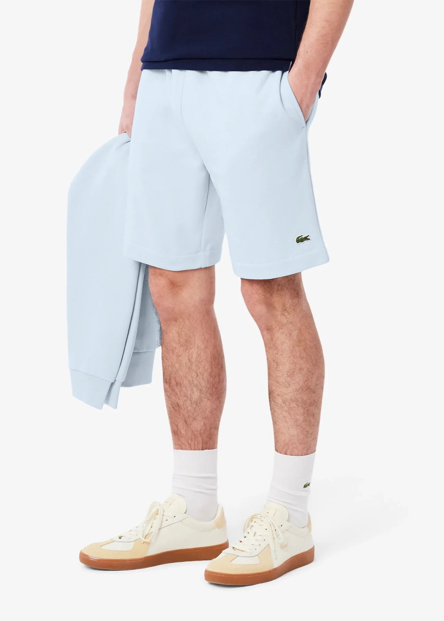 Short Lacoste bleu en molleton