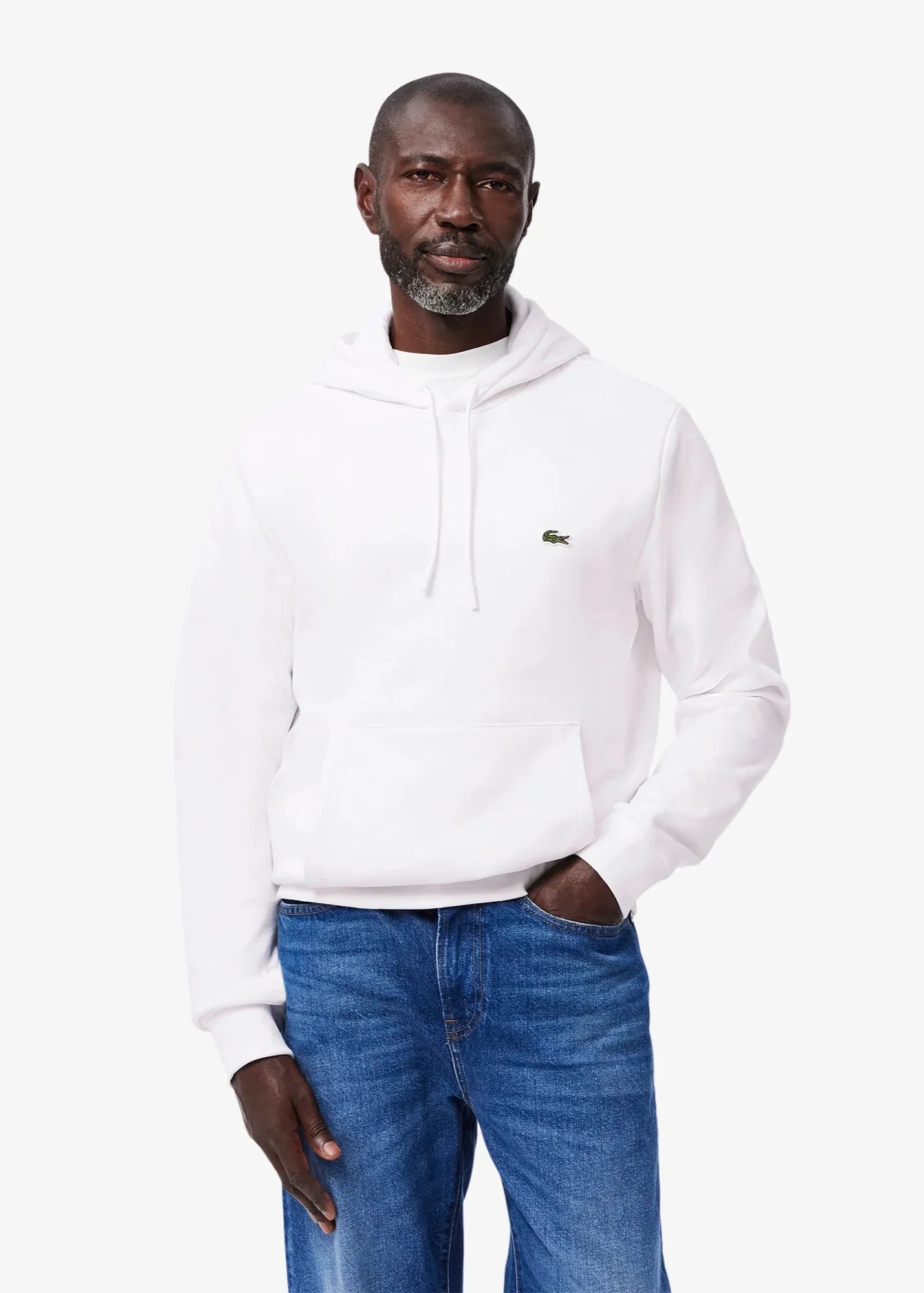 Sweat à capuche Lacoste blanc