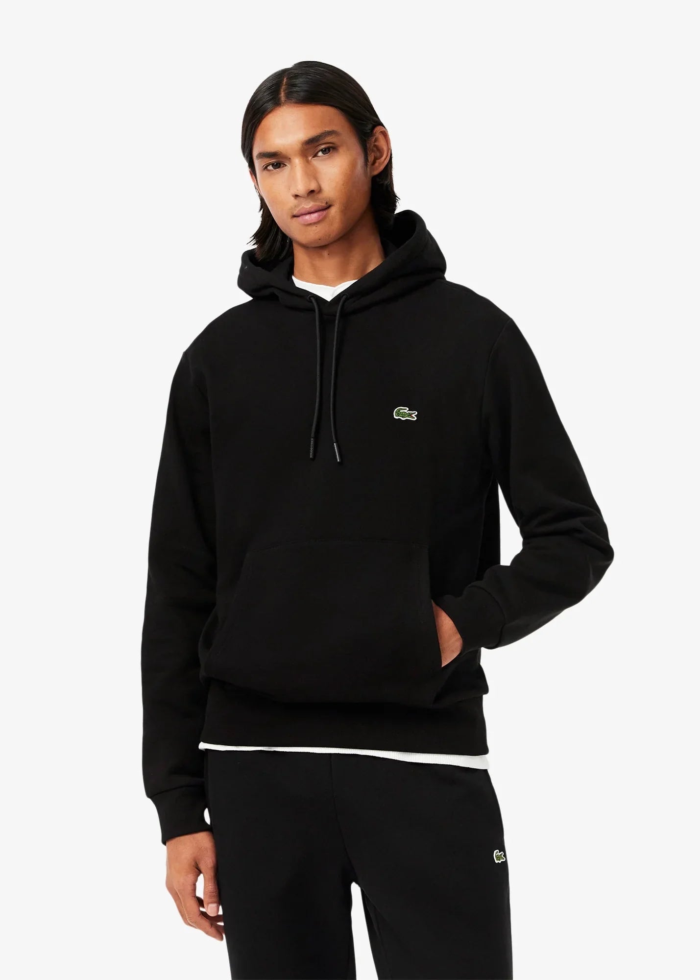 Sweat à capuche Lacoste noir