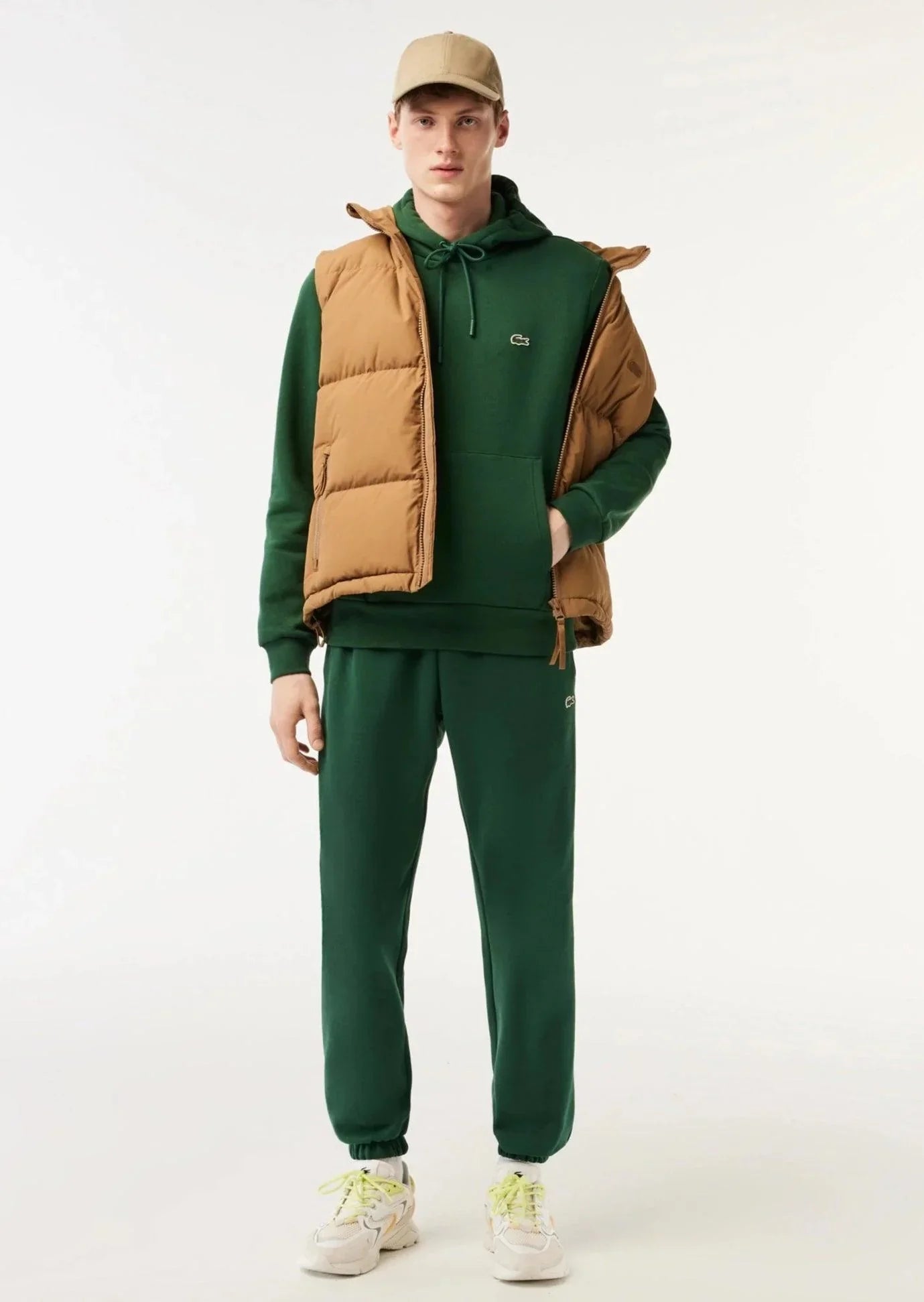 Sweat à capuche Lacoste vert