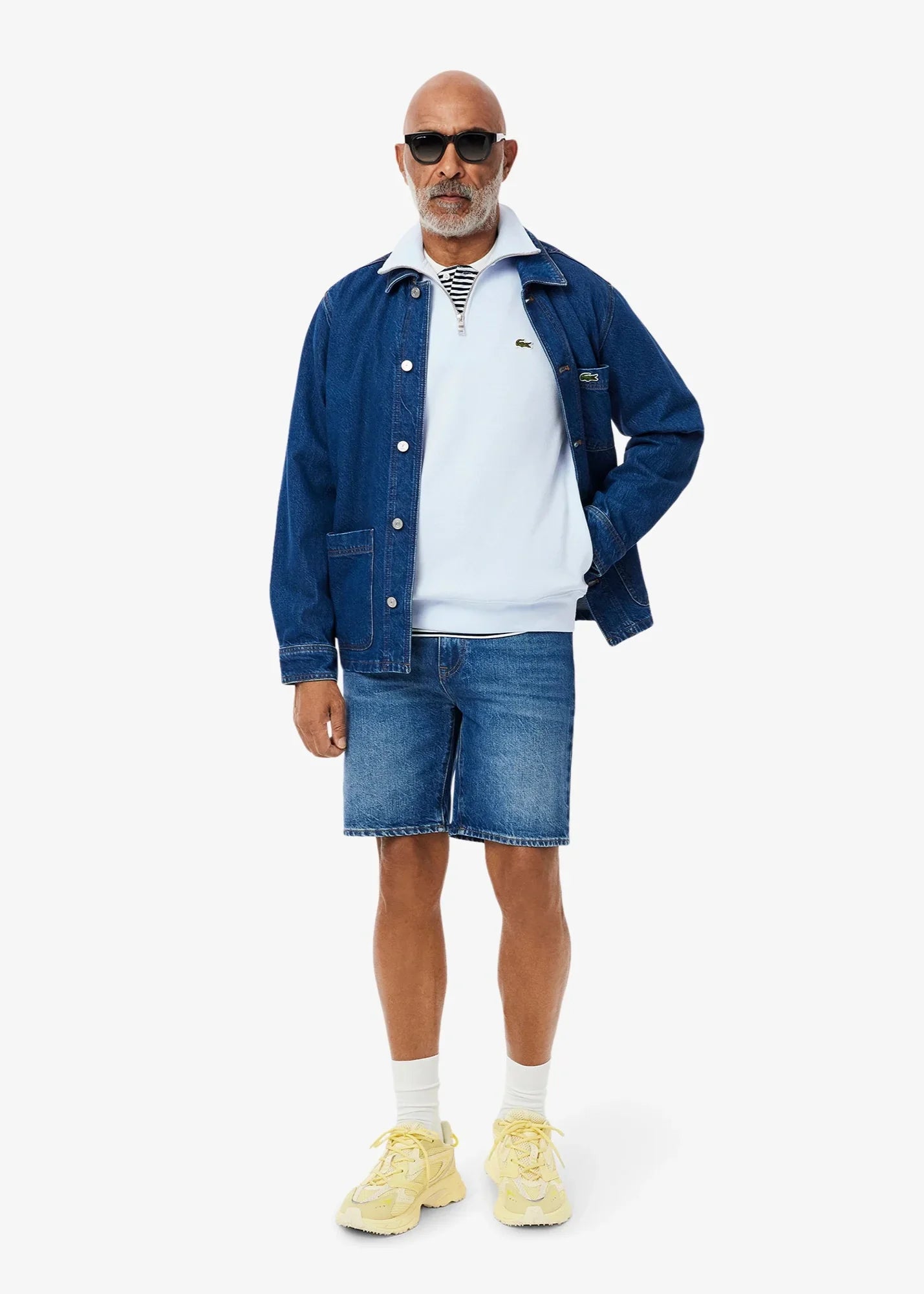 Pull camionneur Lacoste bleu