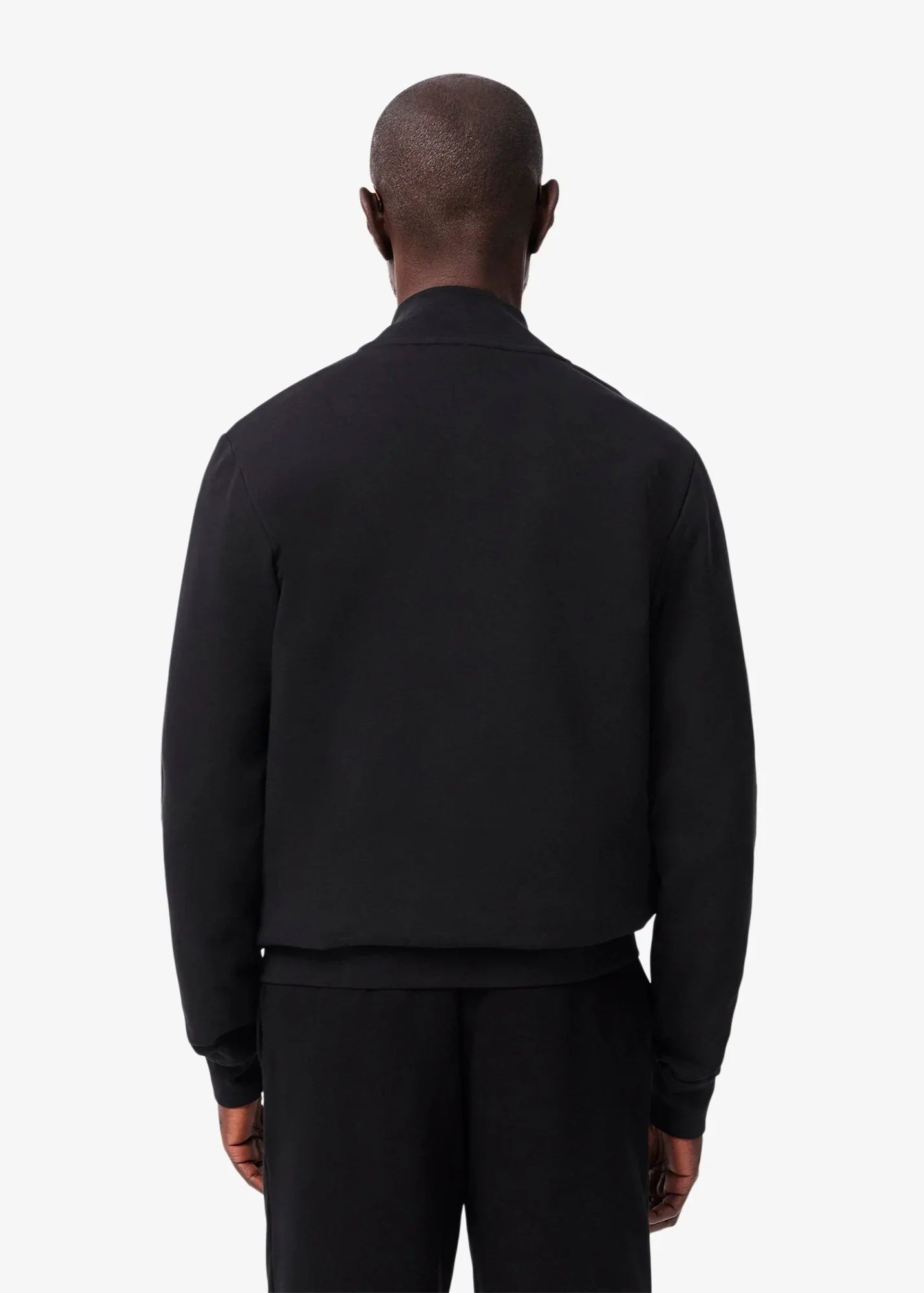 Sweat zippé avec col Lacoste noir