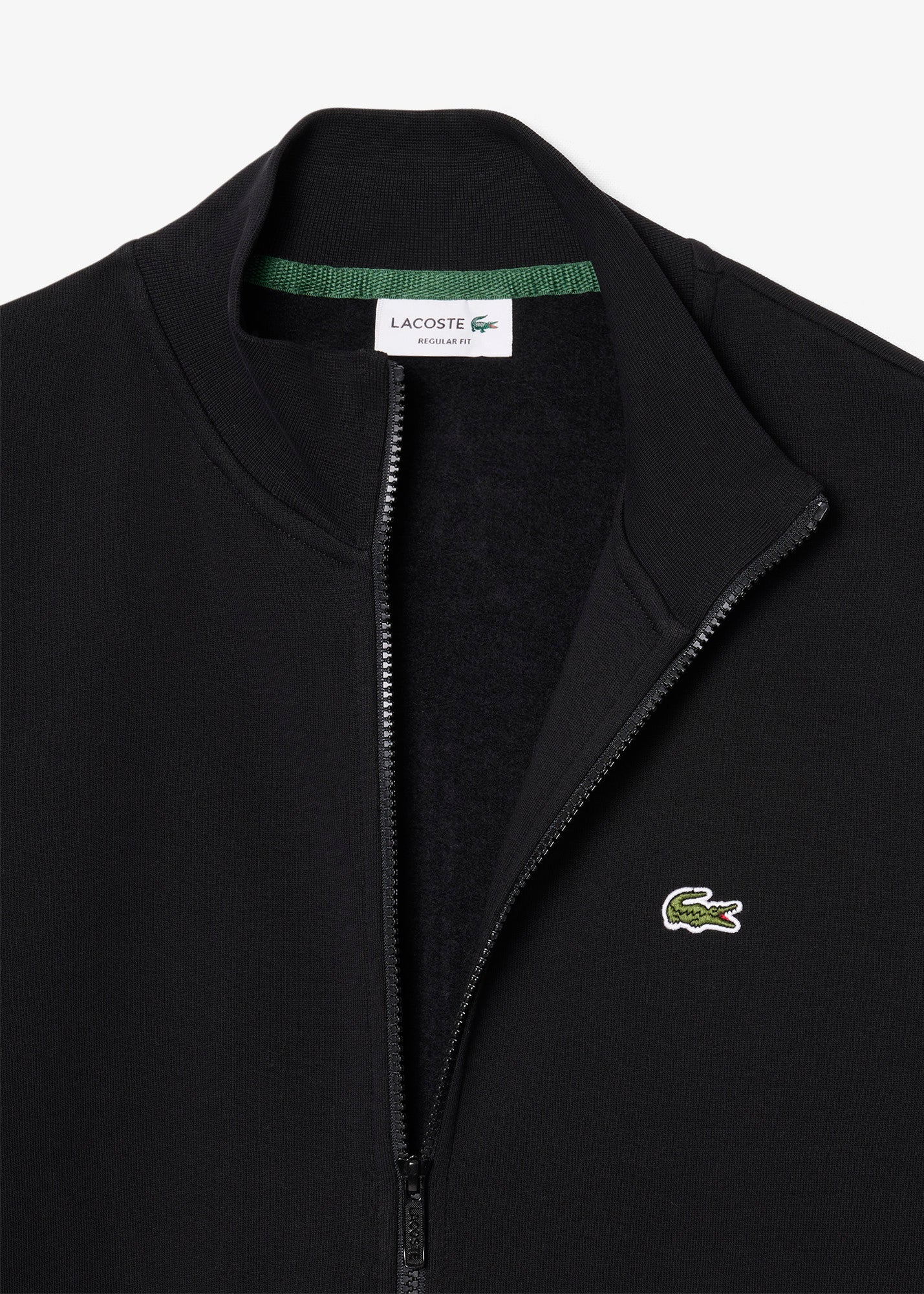 Sweat zippé avec col Lacoste noir