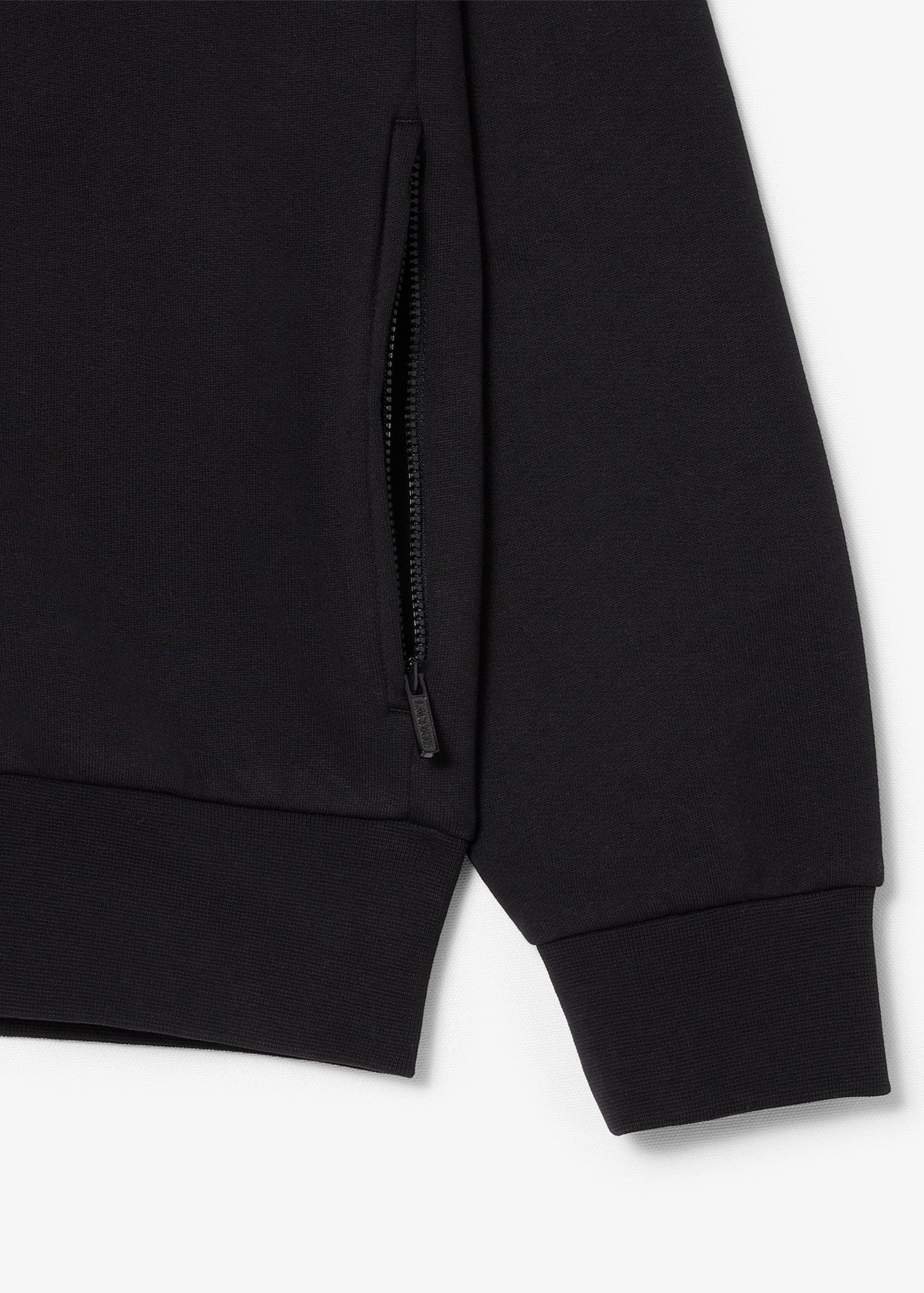Sweat zippé avec col Lacoste noir