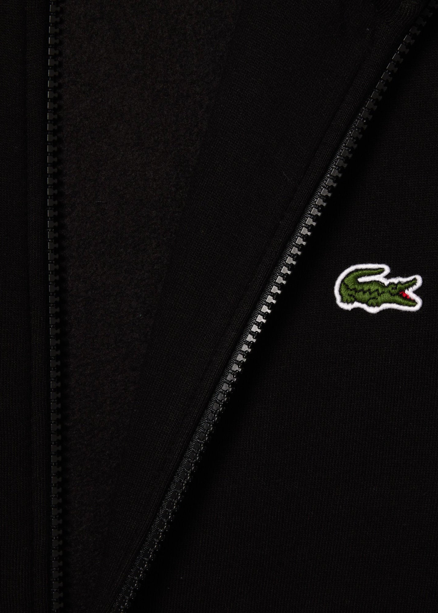 Sweat zippé avec col Lacoste noir