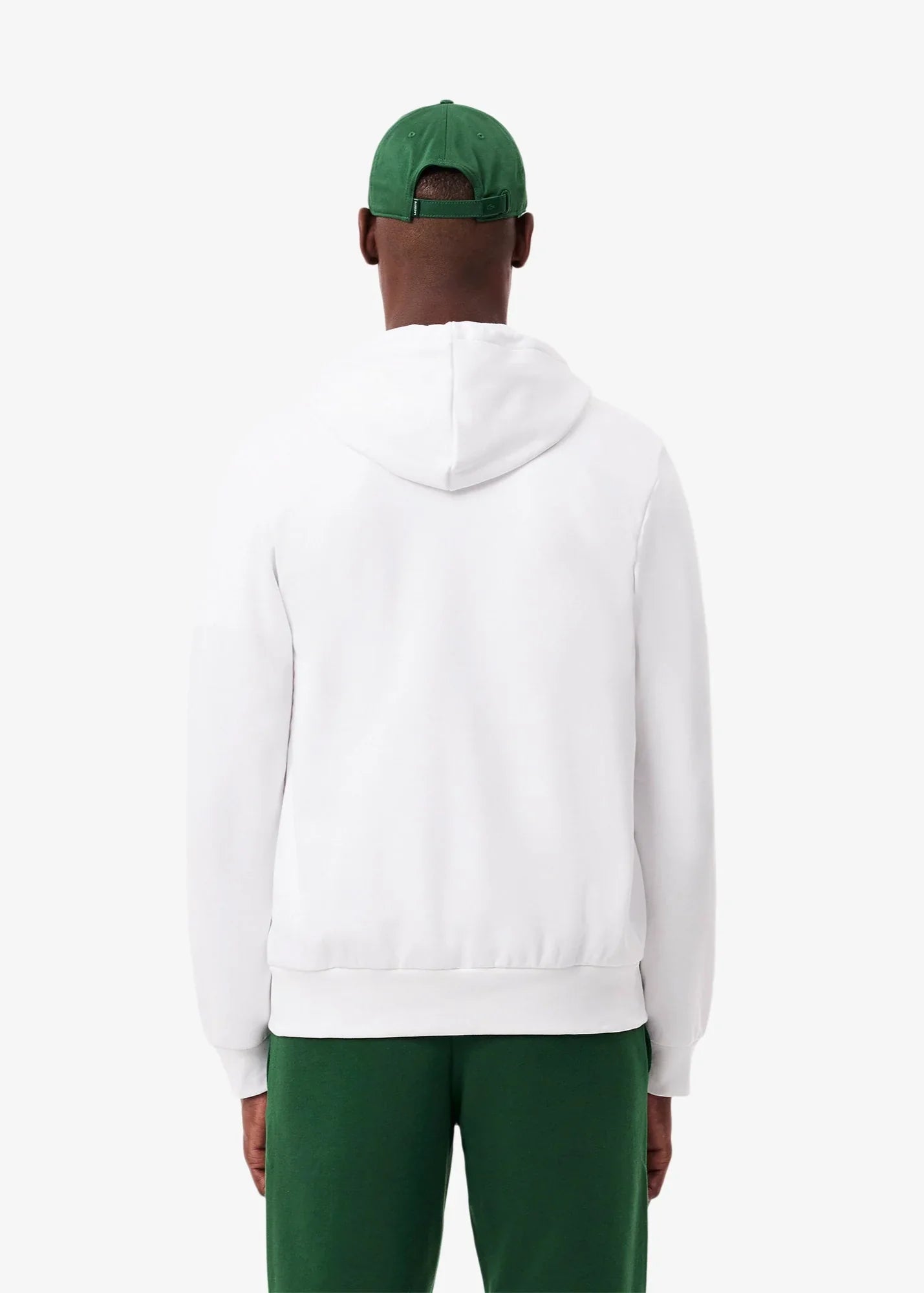 Sweat zippé à capuche Lacoste blanc