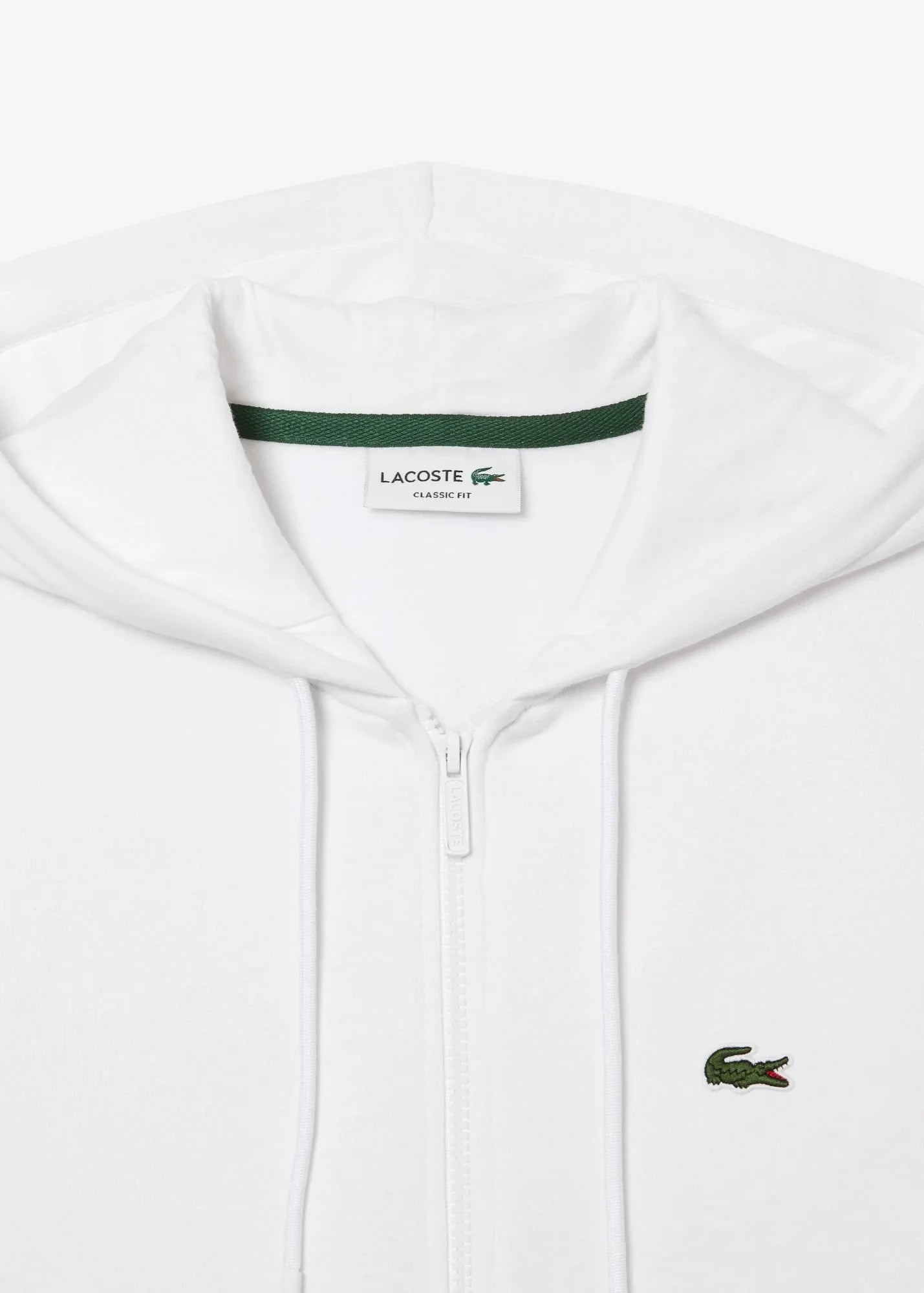 Sweat zippé à capuche Lacoste blanc