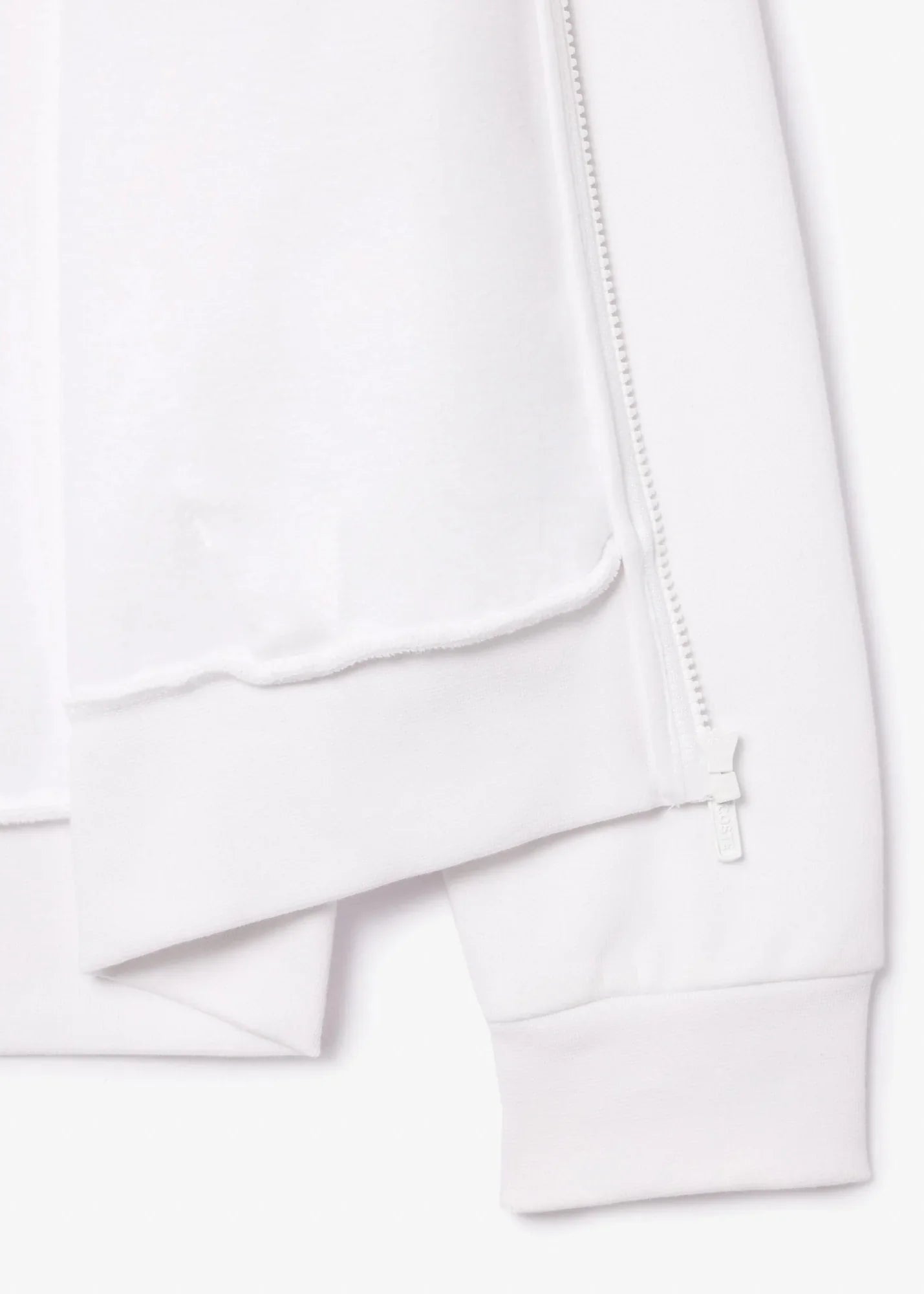 Sweat zippé à capuche Lacoste blanc