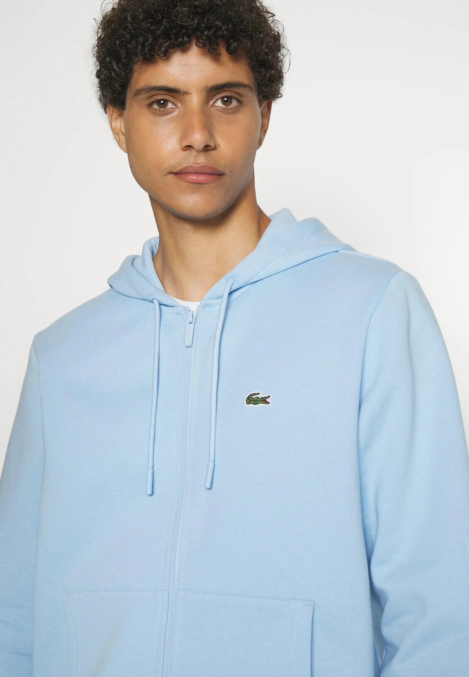 Sweat zippé à capuche Lacoste bleu clair