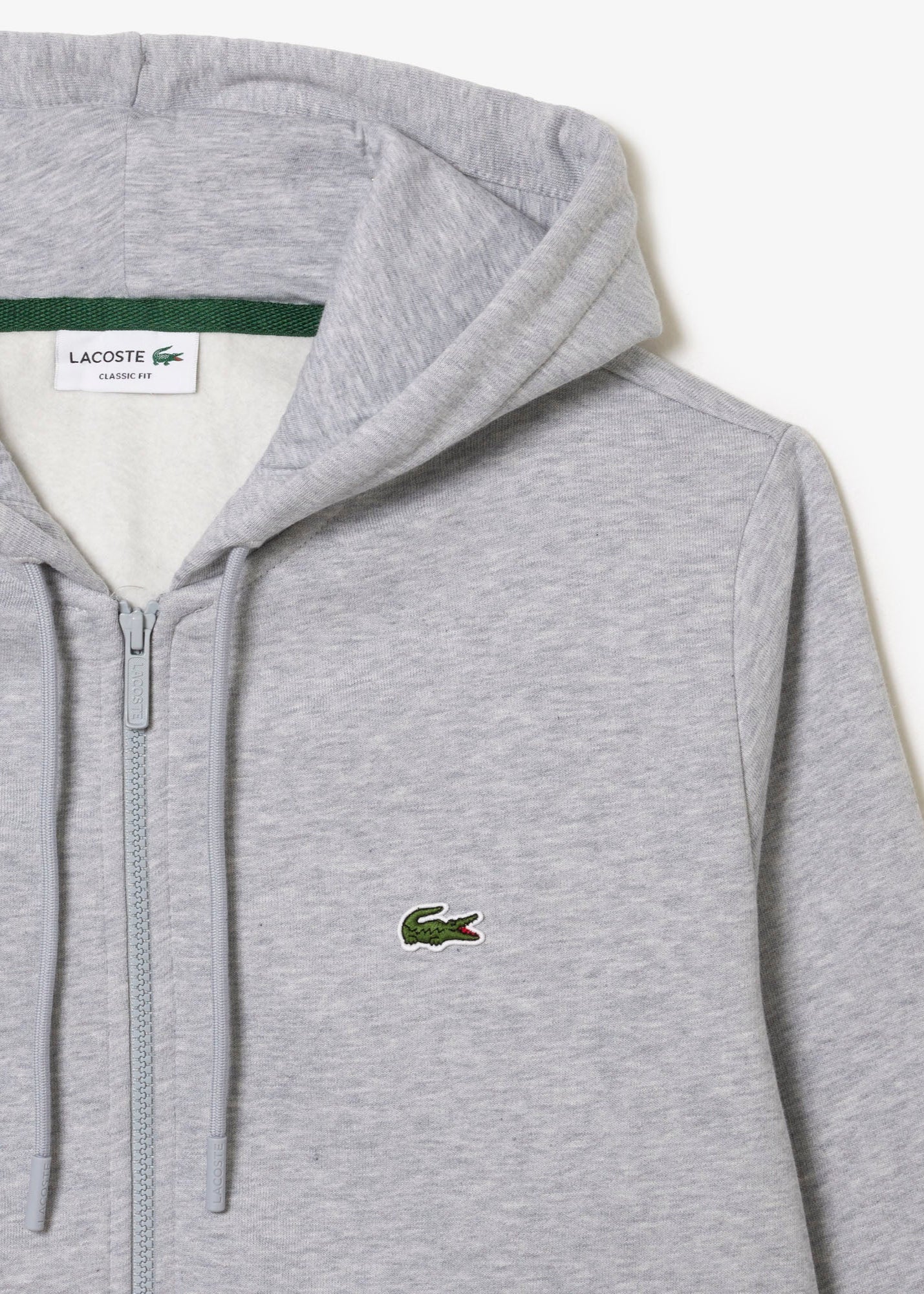 Sweat zippé à capuche Lacoste gris