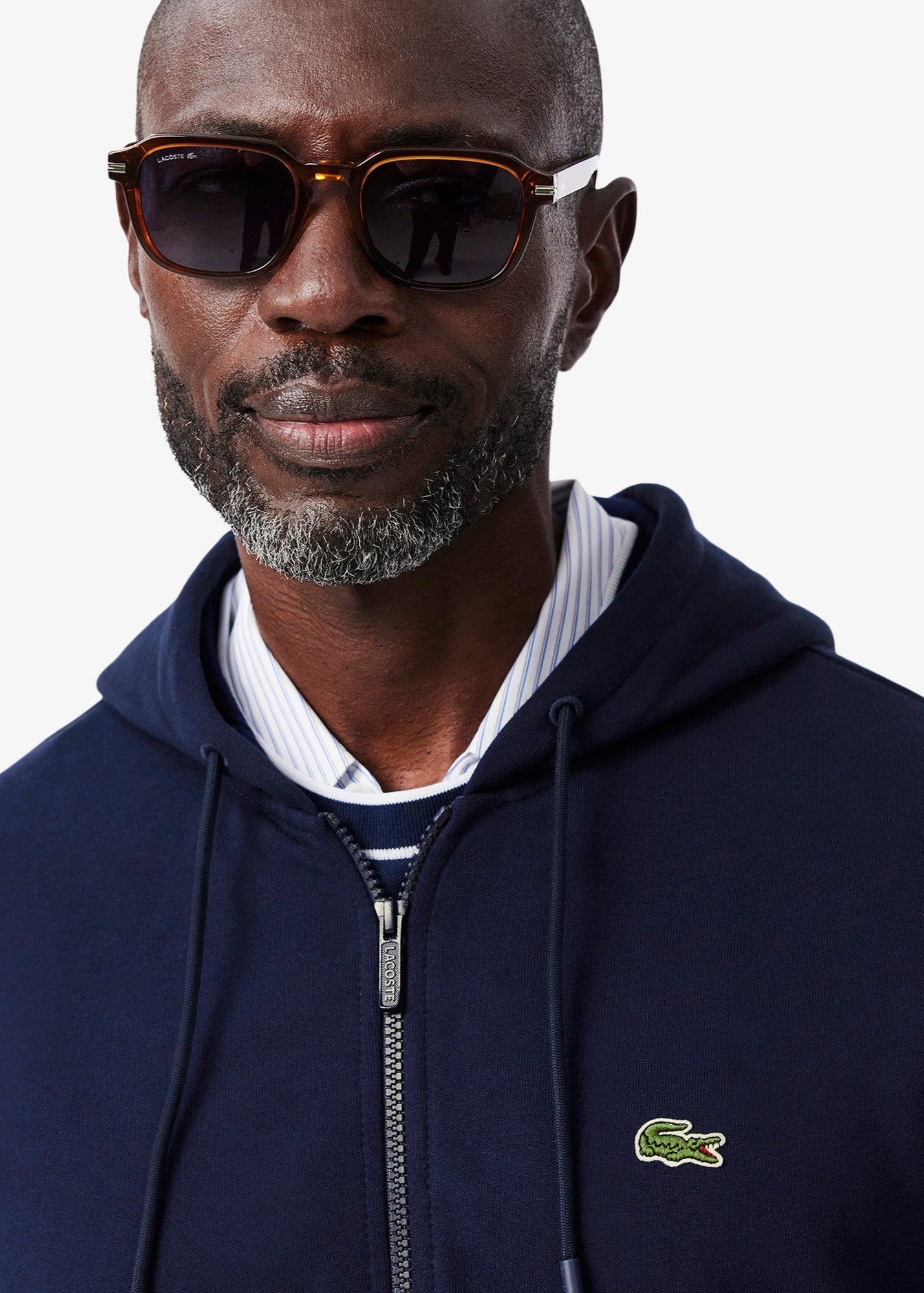 Sweat zippé à capuche Lacoste marine