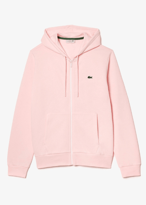 Sweat zippé à capuche Lacoste rose