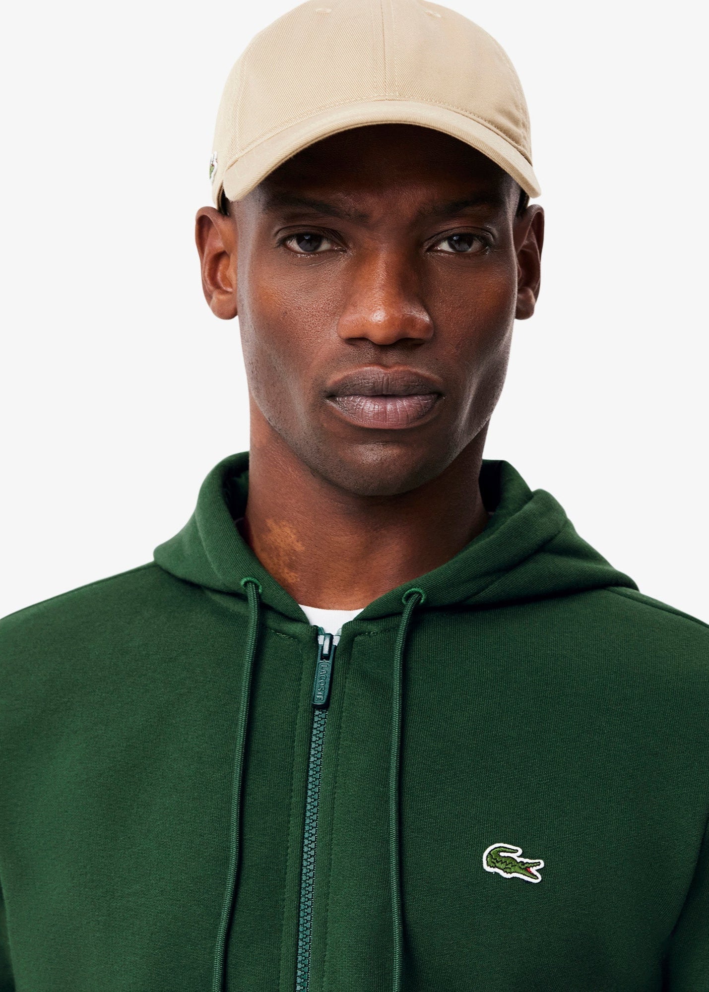 Sweat zippé à capuche Lacoste vert