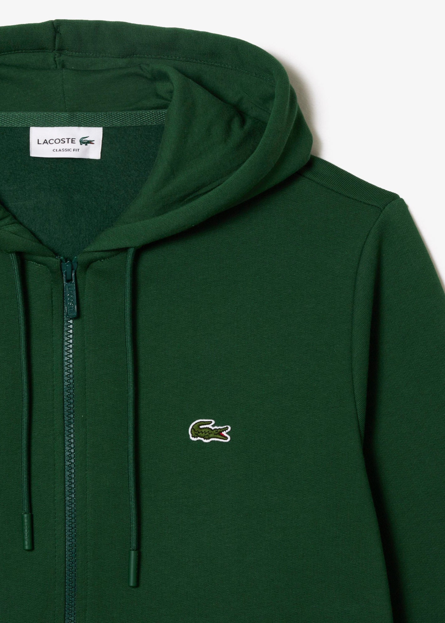 Sweat zippé à capuche Lacoste vert