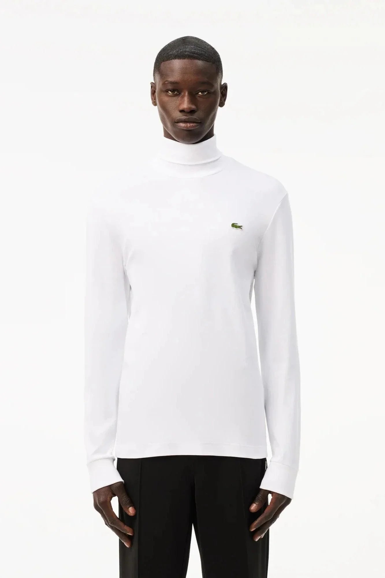 T-Shirt col roulé Lacoste blanc