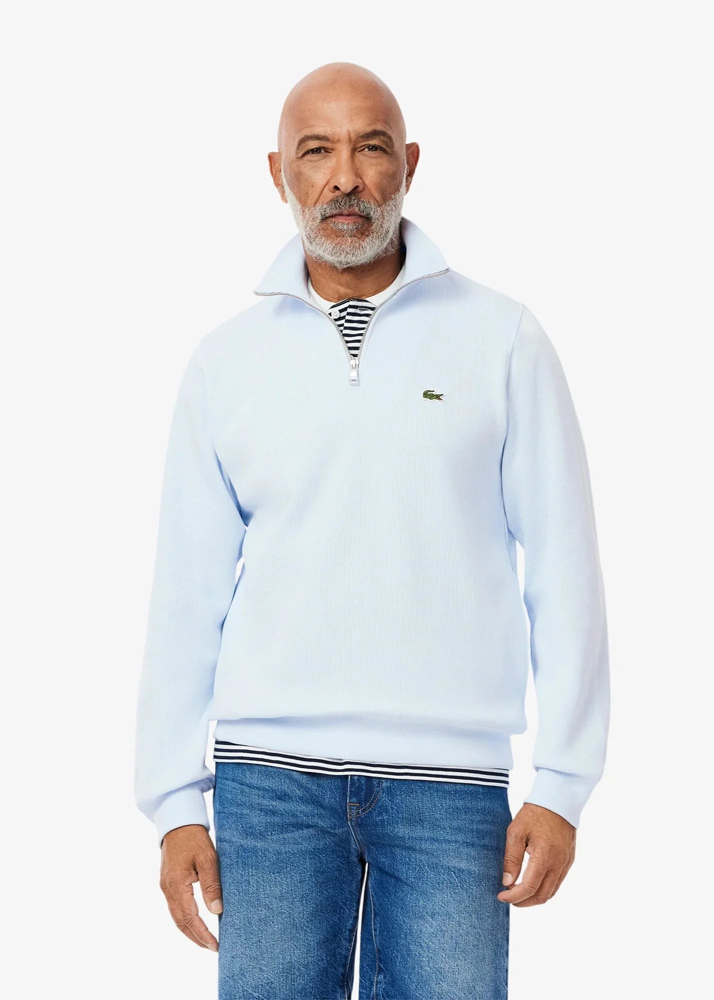Pull camionneur Lacoste bleu